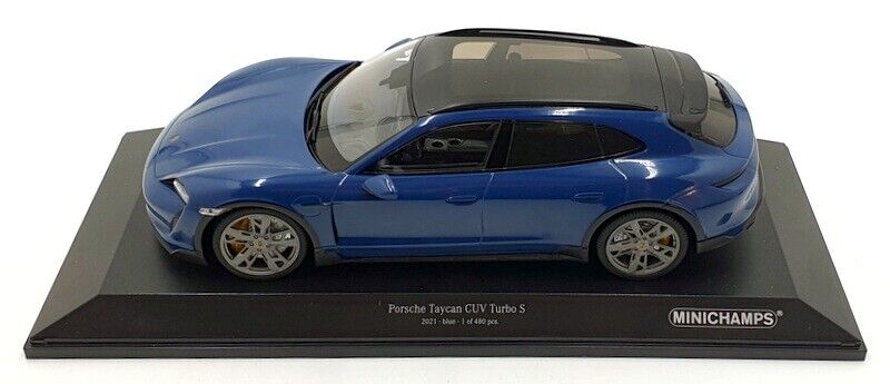 Minichamps 2021 Porsche Taycan Turbo S Cross Turismo Blue Metallic 1:18 SEALED