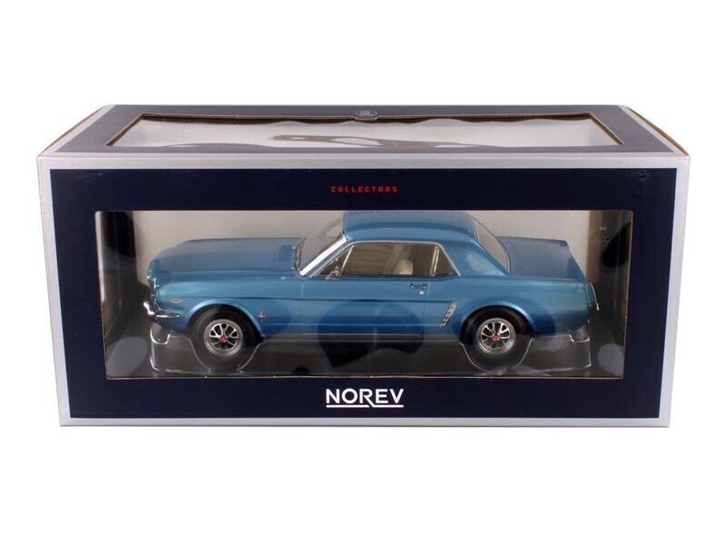 Norev 1965 Ford Mustang Hardtop Coupe Twilight Turquoise Metallic 1:18