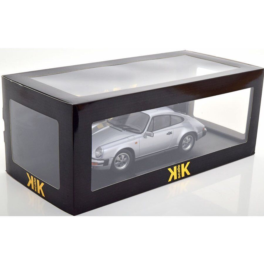 KK Scale 1988 Porsche 911 Carrera 3.2 Coupe G Series Ice Silver 1:18