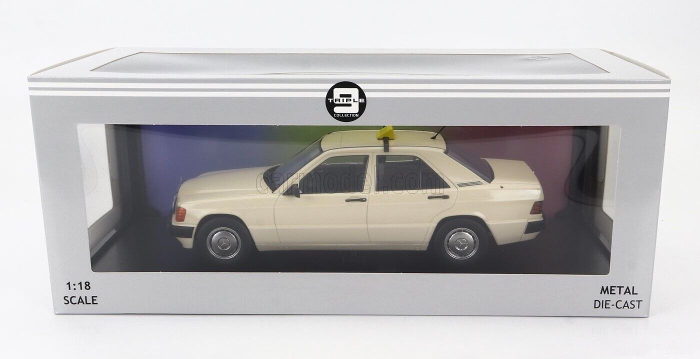 Triple 9 1993 Mercedes-Benz 190 E 2.3 German Taxi (W201) Cream 1:18