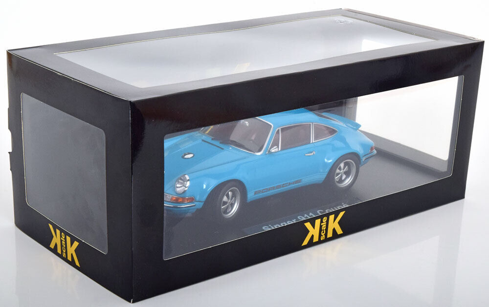 KK Scale 2014 Rendition Porsche 911 by Singer Coupe Turquoise Blue 1:18