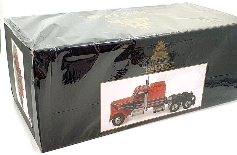 Road Kings 1989 Kenworth W900 Tractor Truck 3 Red w/ Black Stripes 1:18