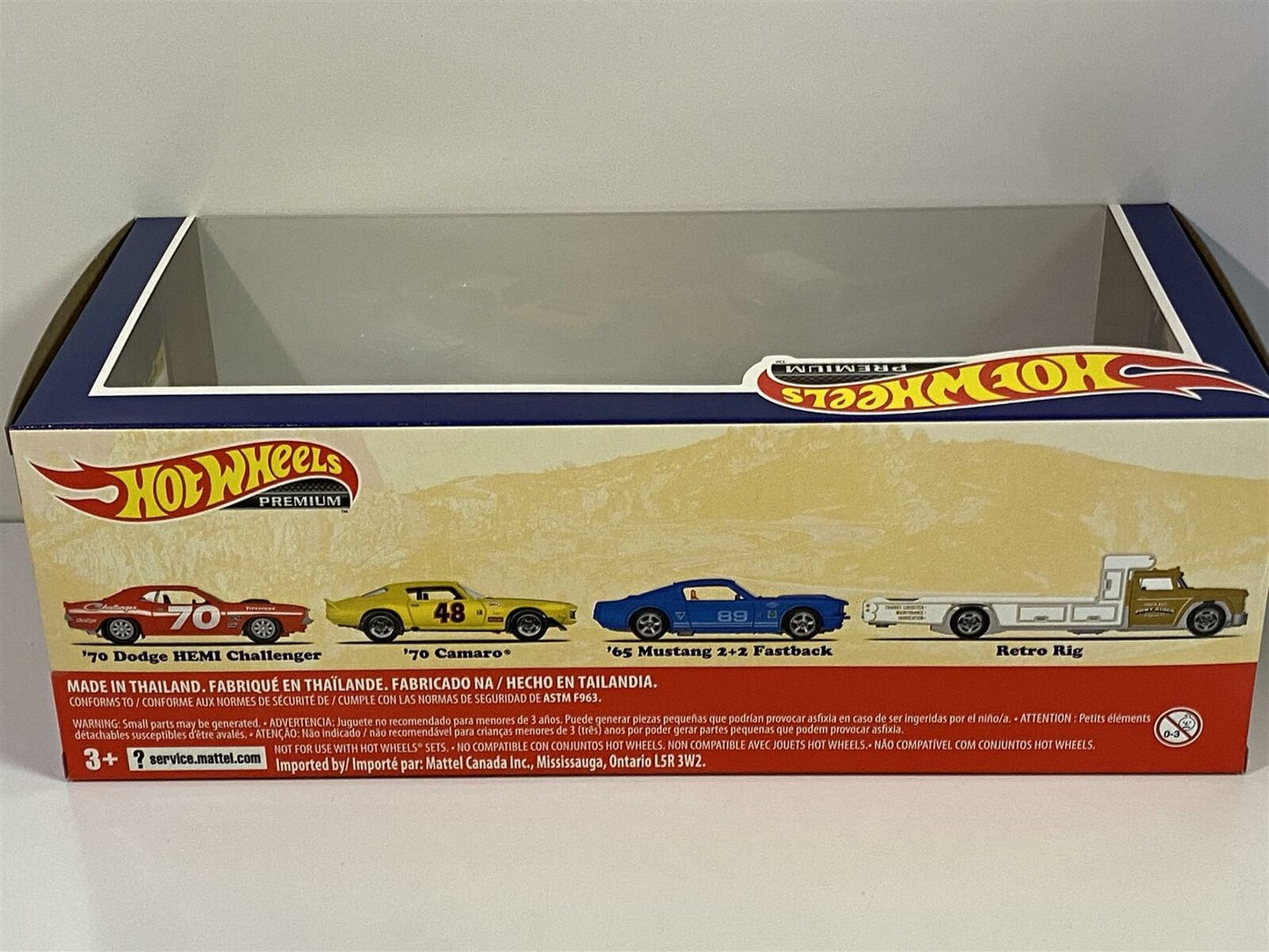 Hot Wheels Premium Collector Set #5 Going to the Races Dodge, Chevy, Ford, Hauler in Diorama Box 1:64