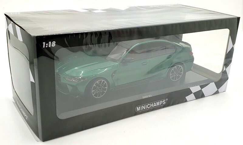 Minichamps 2020 BMW M3 Competition (G80) Isle of Man Green Metallic 1:18 SEALED