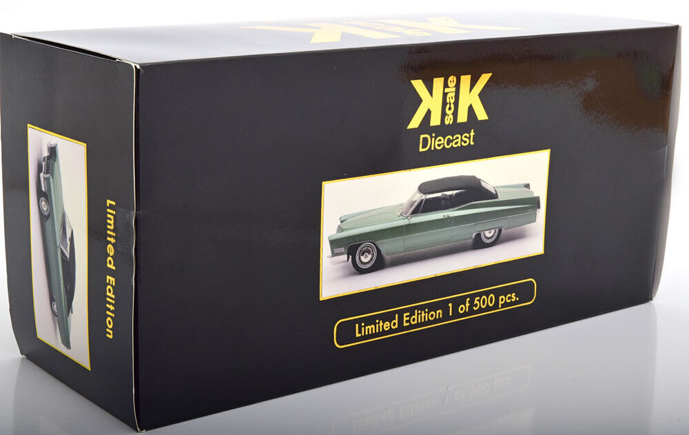 KK Scale 1967 Cadillac DeVille with Softtop Green Metallic 1:18