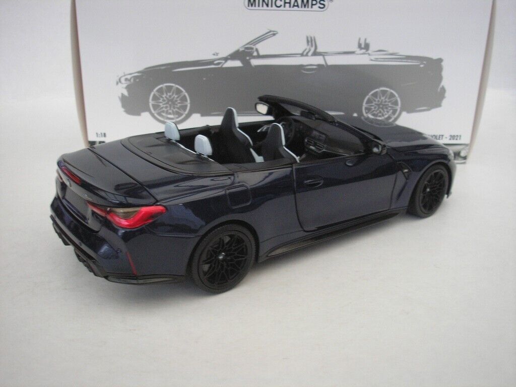 Minichamps 2021 BMW M4 Cabriolet (G83) Dark Blue Metallic 1:18