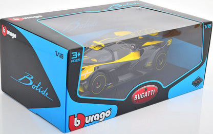 Bburago 2020 Bugatti Bolide Yellow w/ Grey Metallic 1:18