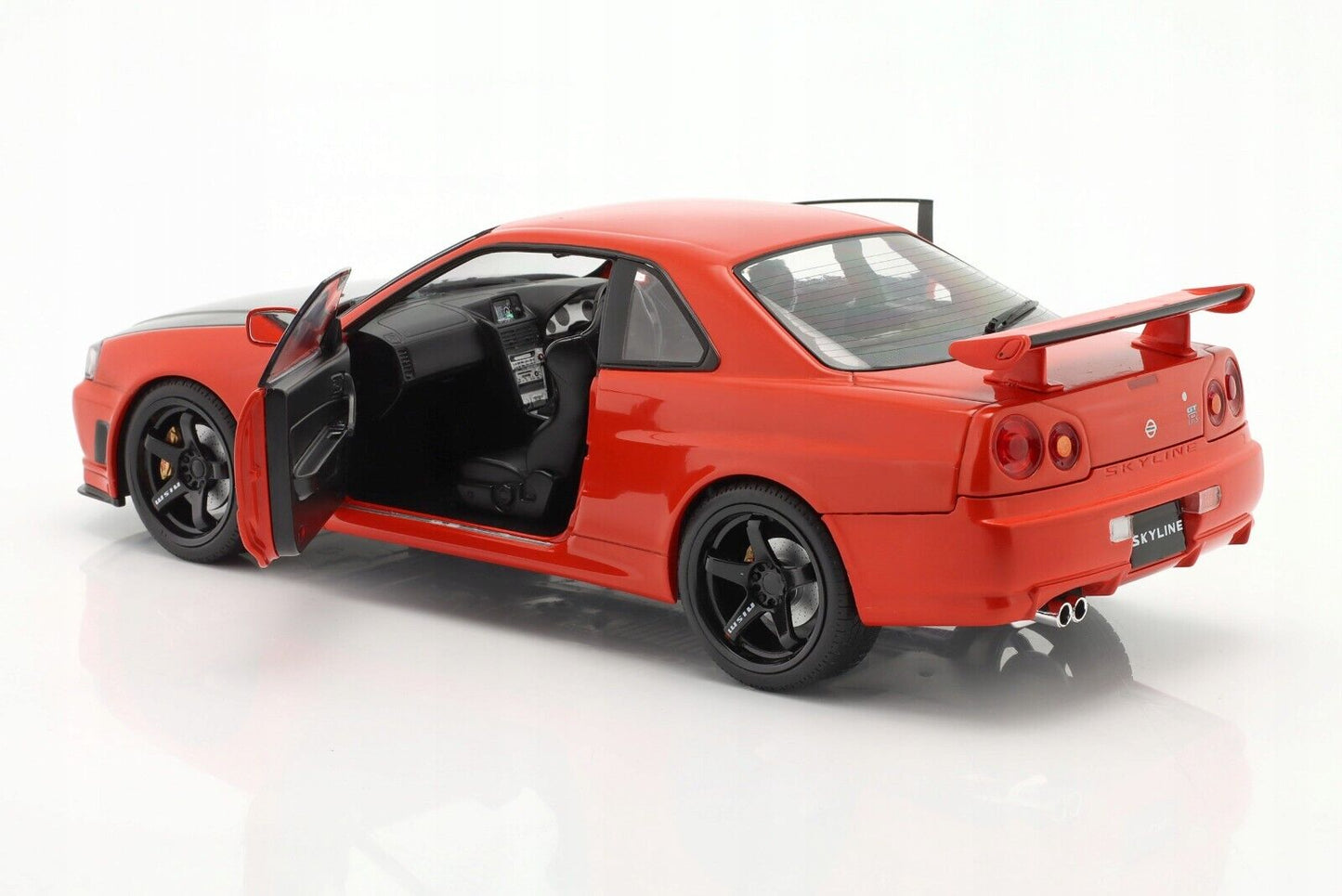 Solido 1999 Nissan Skyline GT-R (R34) Red w/ Black Hood  1:18