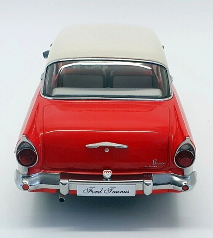 KK Scale 1957 Ford England Taunus 17M P2 Red and White 1:18