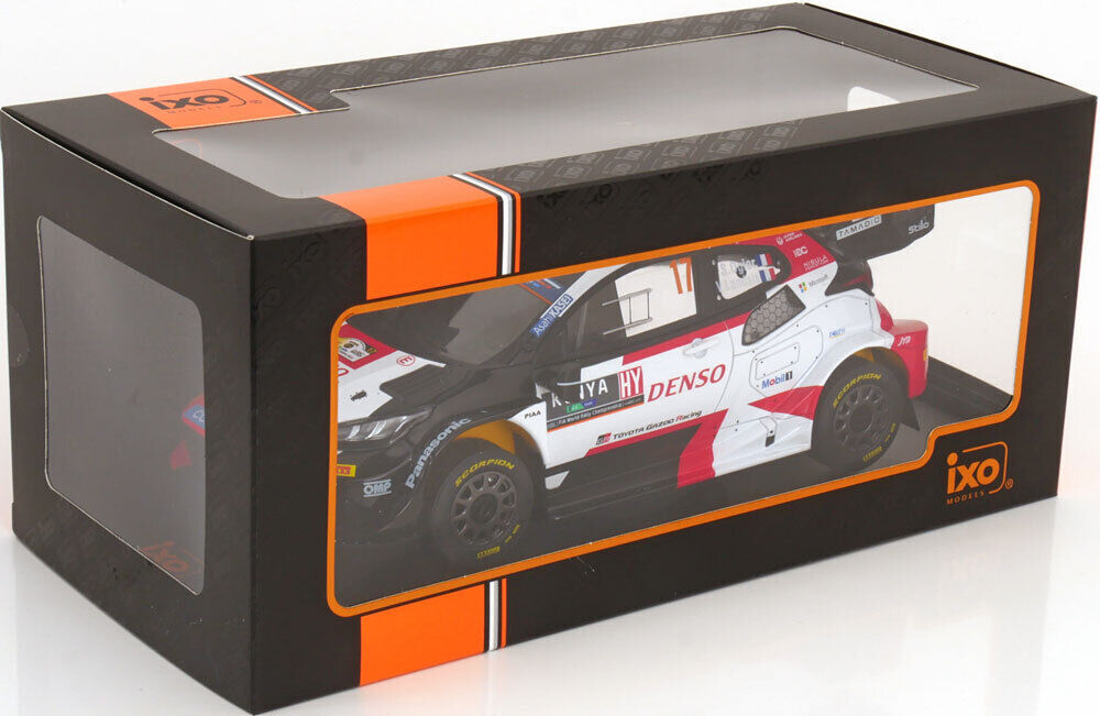 Ixo 2023 Toyota Yaris GR Hybrid Rally1 Monte Carlo No 17 Ogier White & Black 1:18