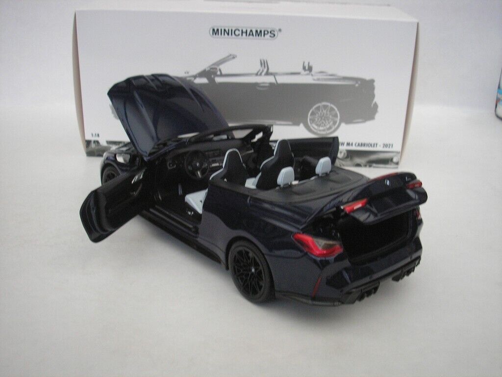 Minichamps 2021 BMW M4 Cabriolet (G83) Dark Blue Metallic 1:18