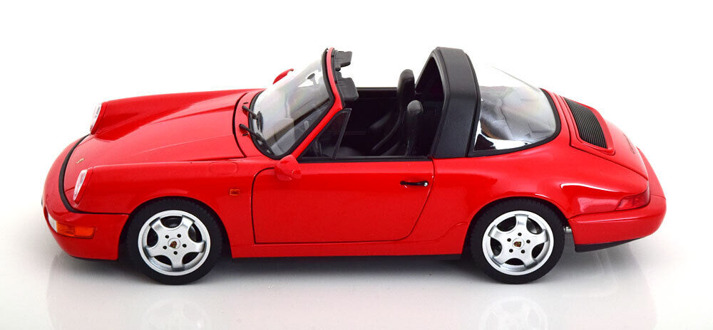 Norev 1990 Porsche 911 964 Carrera 4 Targa (w/ Removable Top) Guards Red 1:18 LIMITED