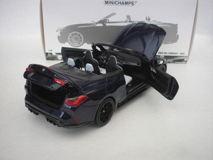 Minichamps 2021 BMW M4 Cabriolet (G83) Dark Blue Metallic 1:18