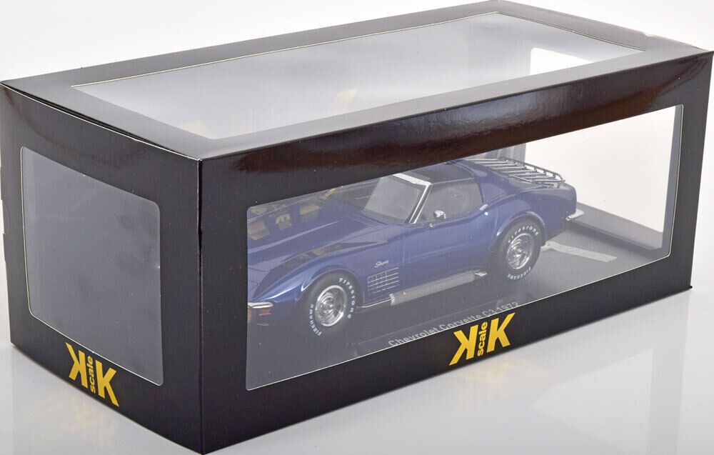 KK Scale 1972 Chevy Corvette C3 Stingray Blue (w/ Removable T-Tops) 1:18