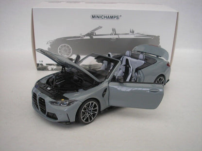 Minichamps 2021 BMW M4 Cabriolet (G83) Grey Metallic 1:18