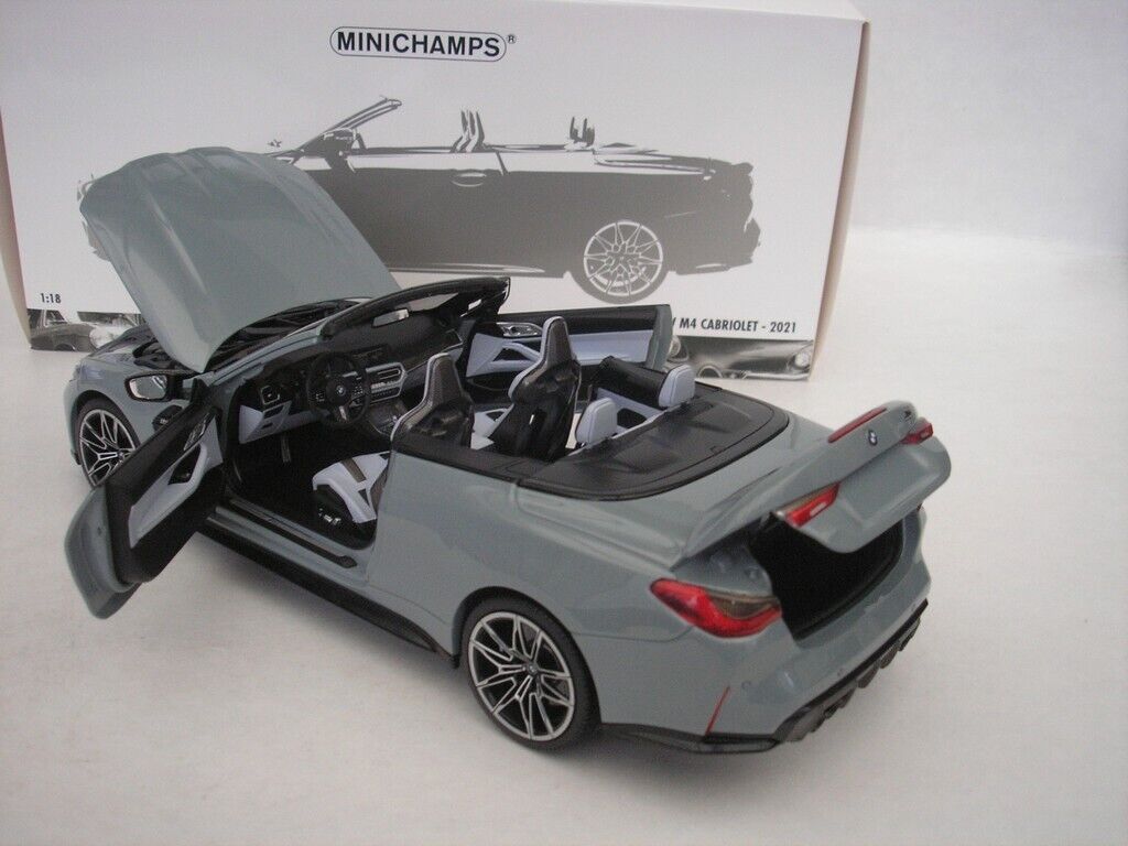 Minichamps 2021 BMW M4 Cabriolet (G83) Grey Metallic 1:18