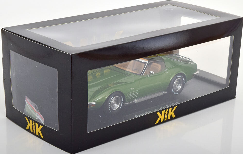 KK Scale 1972 Chevy Corvette C3 Stingray Green (w/ Removable T-Tops) 1:18