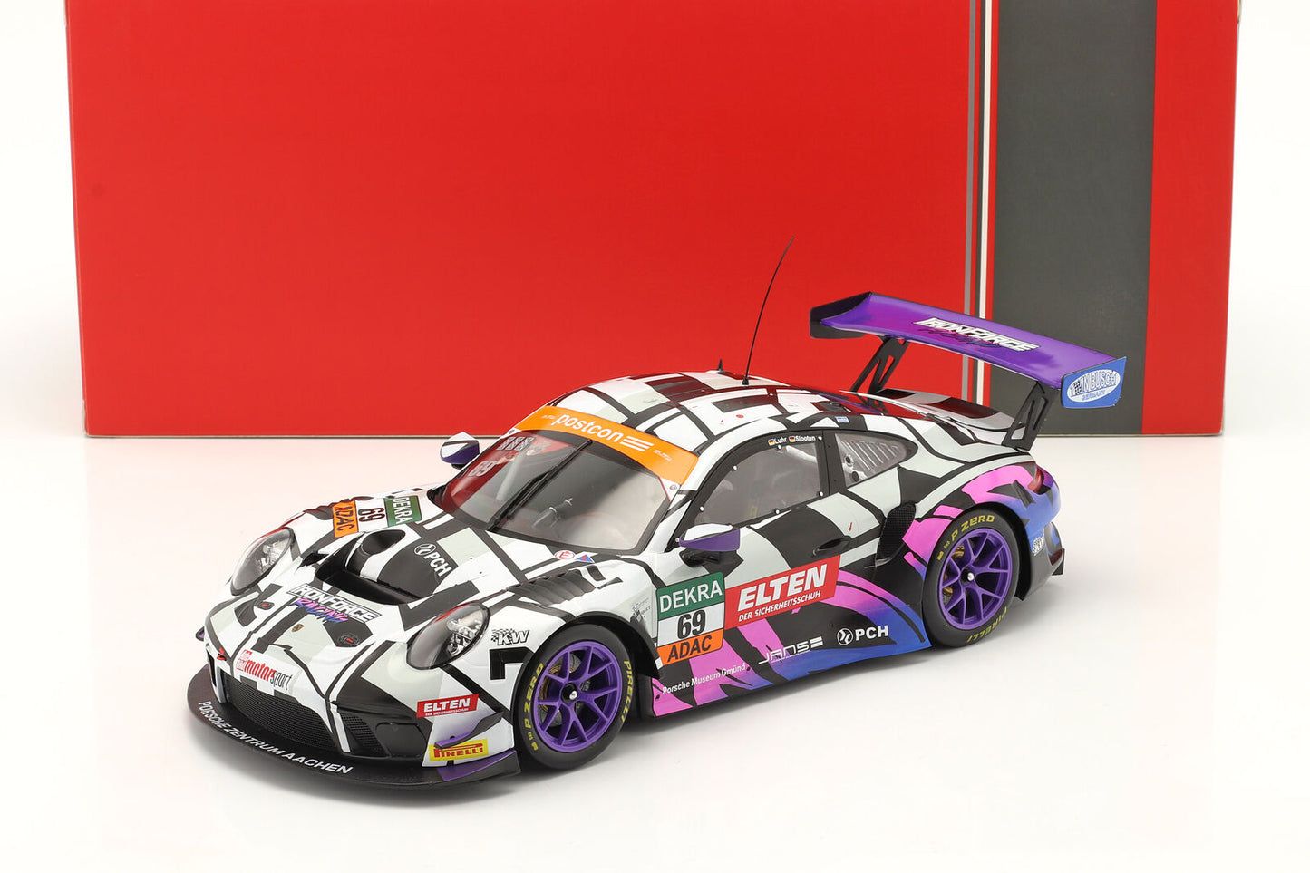 Ixo 2018 Porsche 911 991.2 GT3 R Iron Force No.69 ADAC GT Masters 2019 Slooten, Luhr 1:18