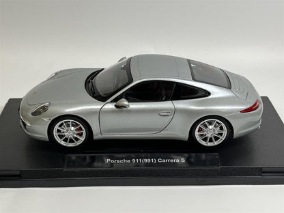 Welly 2013 Porsche 911 991 Carrera S Coupe Silver 1:18