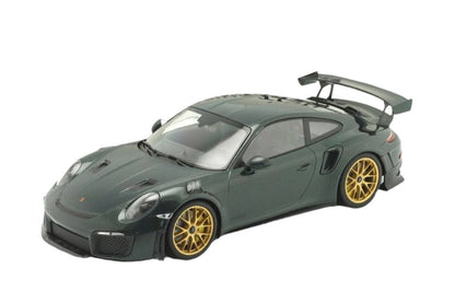 Minichamps 2018 Porsche 911 991.2 GT2 RS, Weissach Pkg British Racing Green Metallic w/ Gold Magnesium Wheels 1:18 SEALED