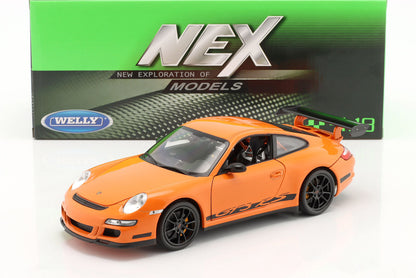 Welly 2010 Porsche 911 997 GT3 RS Orange w/ Black Wheels 1:18