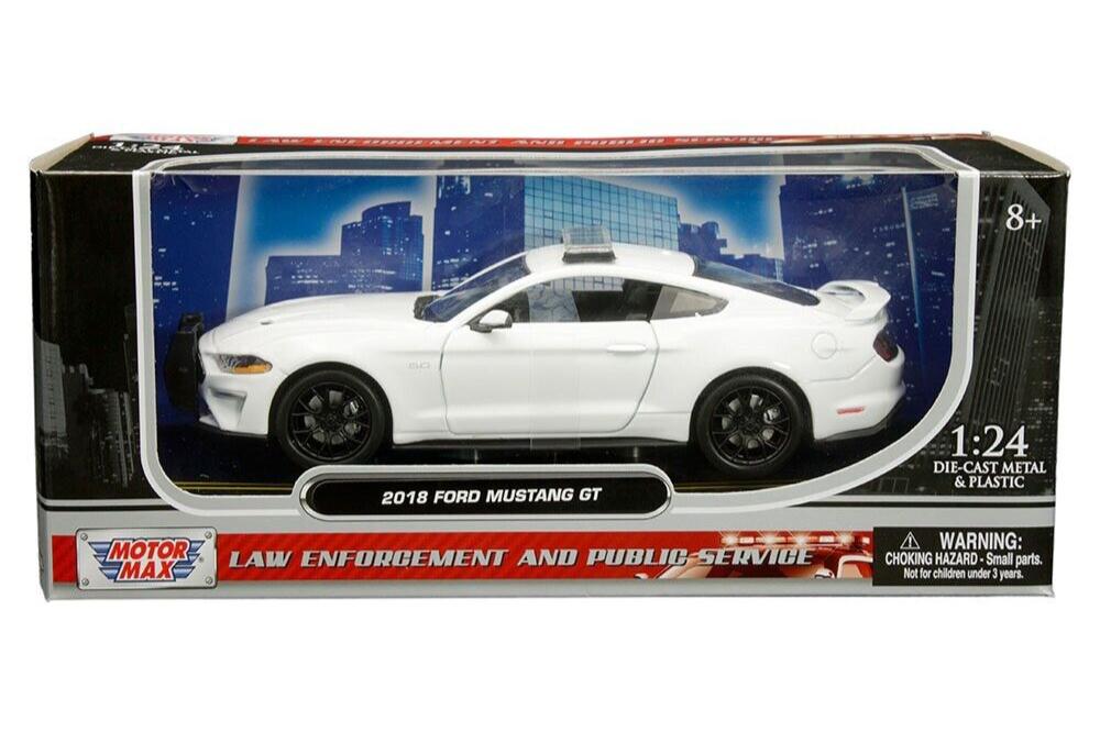 Motormax 2018 Ford Mustang GT Police Car Unmarked w/ Light Bar 1:24