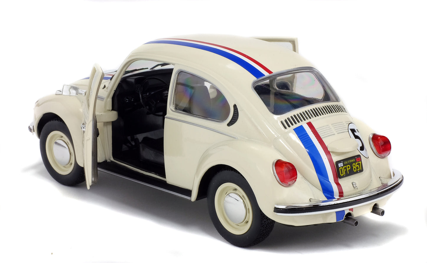 Solido 1973 Volkswagen Beetle 1303 - Racer No 53 "Herbie" White 1:18