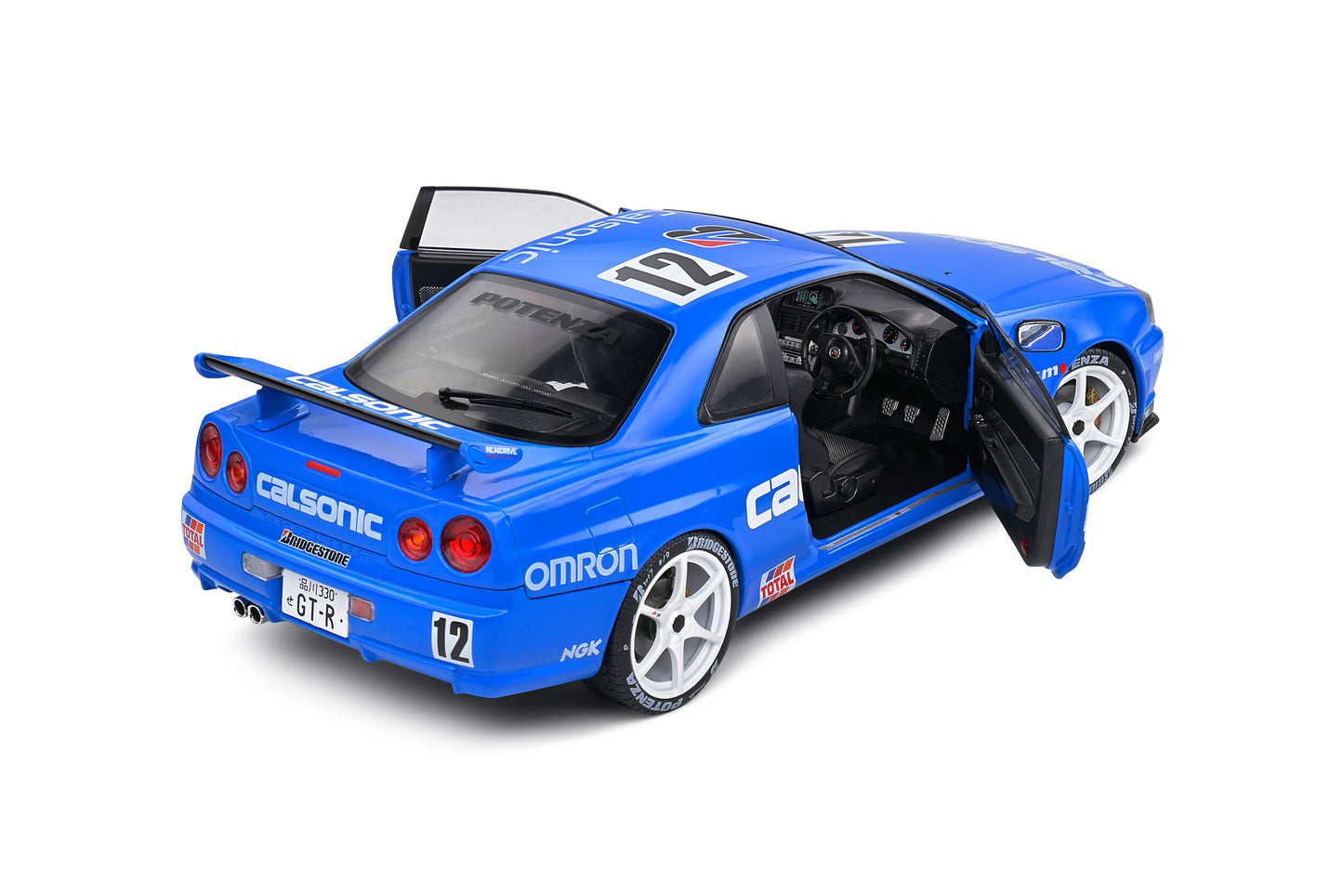 Solido 2000 Nissan GT-R (R34) Streetfighter Calsonic Tribute Blue RHD 1:18