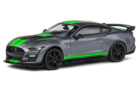 Solido 2020 Ford Mustang GT500 Carbonized Grey w/ Lime Green Stripes 1:18