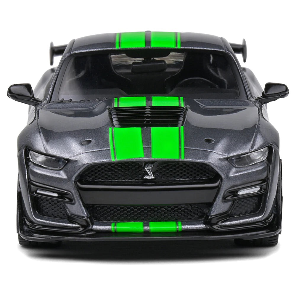 Solido 2020 Ford Mustang GT500 Carbonized Grey w/ Lime Green Stripes 1:18