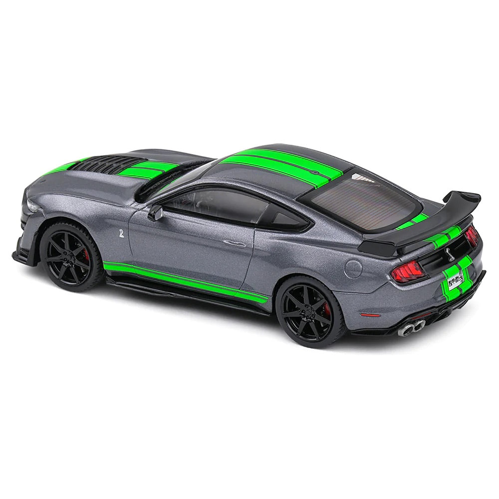 Solido 2020 Ford Mustang GT500 Carbonized Grey w/ Lime Green Stripes 1:18