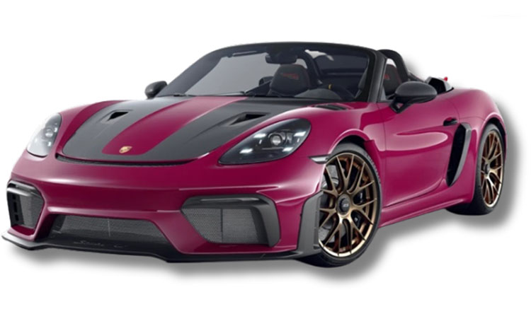 GT Spirit 2023 Porsche 718 Cayman Spyder RS w/ Weissach Package Ruby Star Neo 1:18 Resin