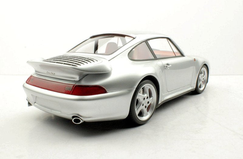 Top Marques 1998 Porsche 911 Turbo 993 Silver w/ Red Interior 1:12