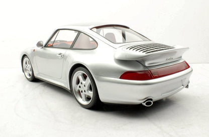 Top Marques 1998 Porsche 911 Turbo 993 Silver w/ Red Interior 1:12