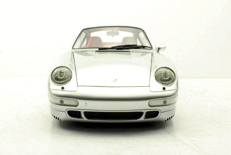 Top Marques 1998 Porsche 911 Turbo 993 Silver w/ Red Interior 1:12