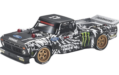 Top Marques 1977 Ford USA F-150 Pick-Up No 43 Hoonigan 2018 Gymkhana Ken Block Black White w/ Gold Wheels 1:18