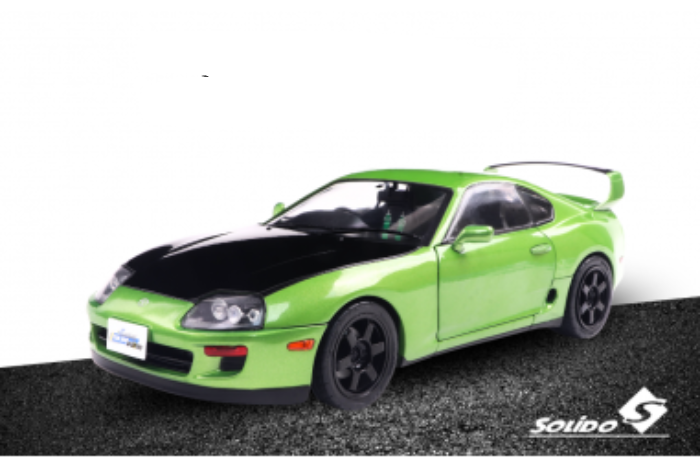 Solido 1993 Toyota Supra MK4 (A80) Green w/ Black Hood RHD 1:18