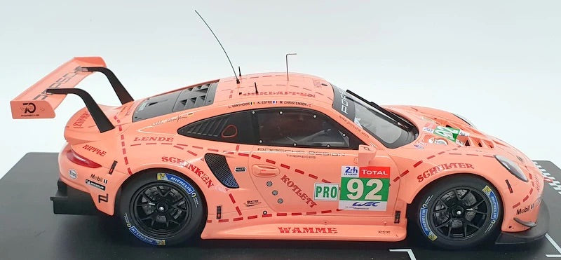 Ixo 2018 Porsche 911 991.2 GT3 RSR Team Porsche GT No 92 Pro Pink Pig Tribute Le Mans 1:18