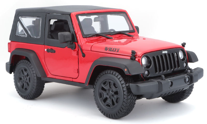 Maisto 2014 Jeep Wrangler Willy's Red w/ Black Top 1:18