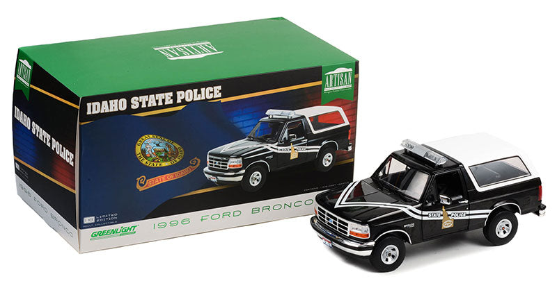 Greenlight 1996 Ford Bronco XLT Idaho State Police Truck Blue 1:18