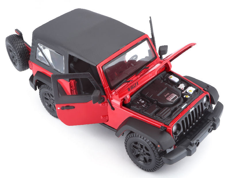 Maisto 2014 Jeep Wrangler Willy's Red w/ Black Top 1:18