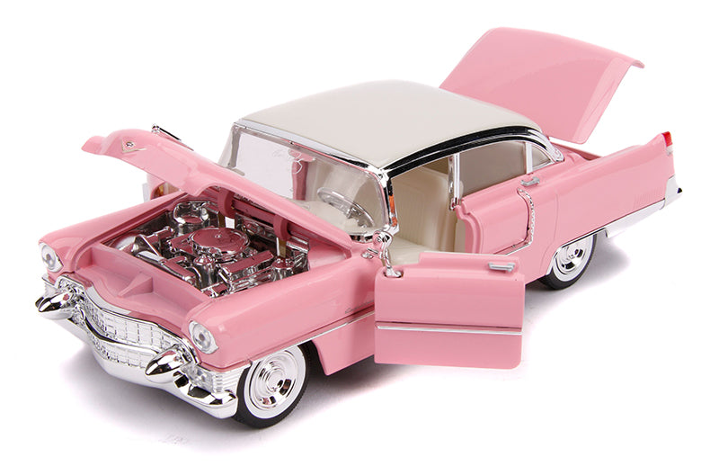 Elvis Presley's Pink 1955 Cadillac Fleetwood with Elvis Figure 1:24