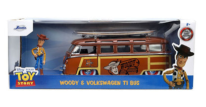 Jada Toys Toy Story - Volkswagen T1 Surf Bus with Woody Figure 1:24