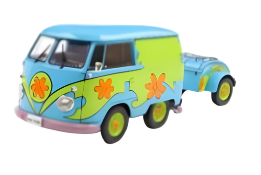 Solido Volkswagen T1 Van Kool Combi Mystery Machine w/ Trailer Blue & Green 1:18