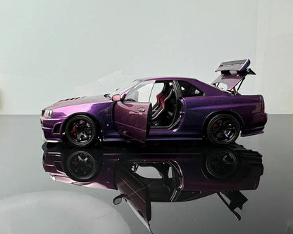 Motorhelix 1999 Nissan Skyline GT-R R34 (BNR34) CRS RHD Midnight Purple III (Chameleon) 1:18