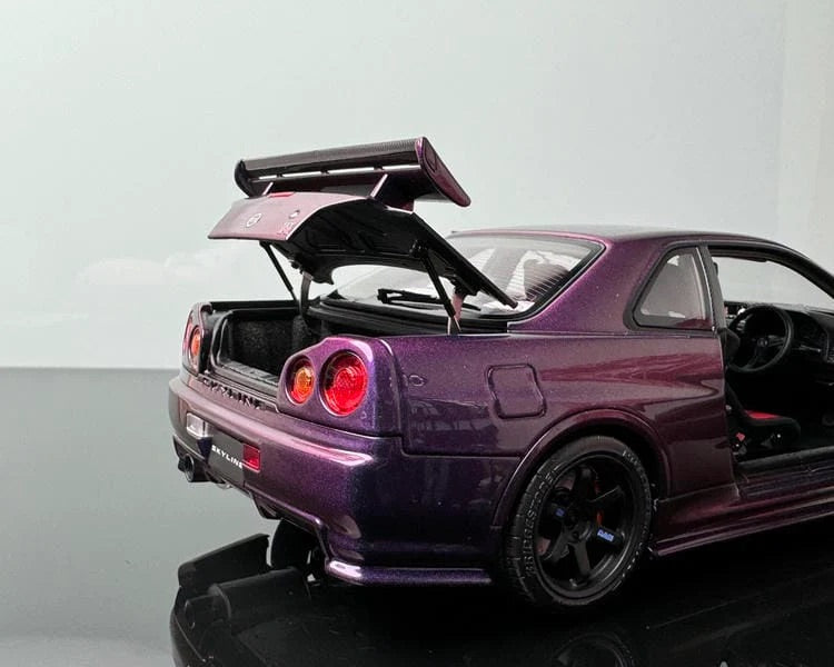 Motorhelix 1999 Nissan Skyline GT-R R34 (BNR34) CRS RHD Midnight Purple III (Chameleon) 1:18