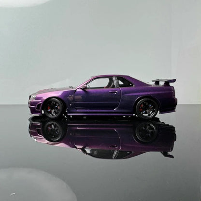 Motorhelix 1999 Nissan Skyline GT-R R34 (BNR34) CRS RHD Midnight Purple III (Chameleon) 1:18