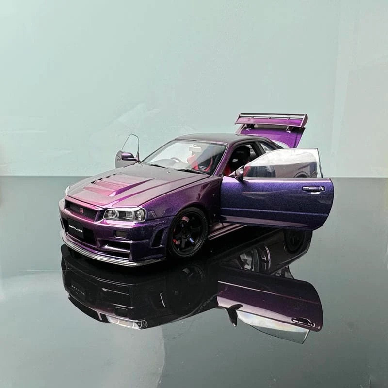 Motorhelix 1999 Nissan Skyline GT-R R34 (BNR34) CRS RHD Midnight Purple III (Chameleon) 1:18